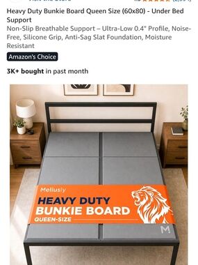 Eliou Heavy Duty Bunkie Board in Gray with Orange Label